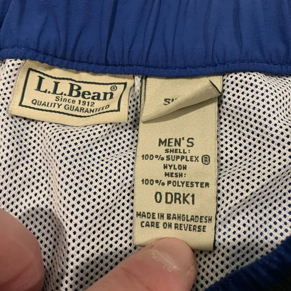 LL Bean Swim Trunks Mens XL Blue Classic Nylon Baggies Shorts 8